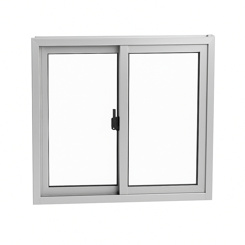 Janela 2 Folhas 1 Fixa e 1 Móvel De Correr 60x60 Em Aluminio Vidro Liso ...