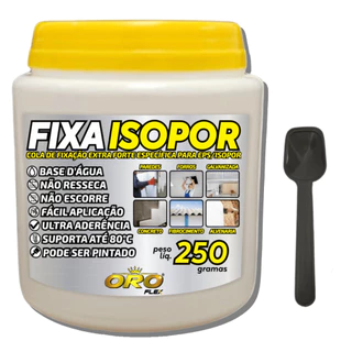 Cola FIXA ISOPOR em Telhas e Paredes sem cheiro Branco Pronto Uso Fácil Aplicação 250GR OROFLEX