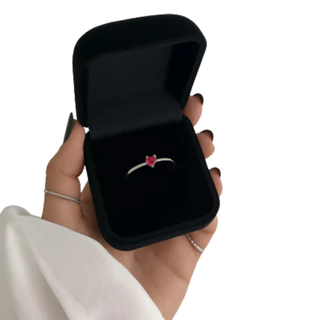 Caixinha para Anel Presente Solitario Caixa de Veludo Luxo Preta-Vermelha em Oferta na Shopee