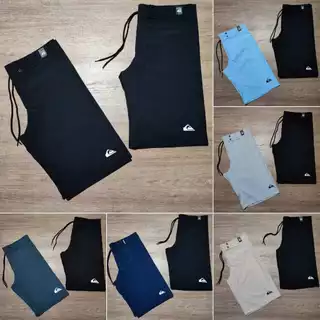 Kit com 2 Bermudas Elastano Tactel Várias cores Lisa