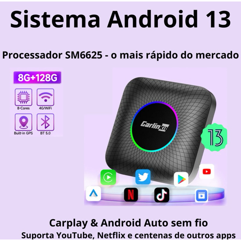 Carlinkit Tbox Ambient 2026 8GB 128GB YouTube Netflix Apple