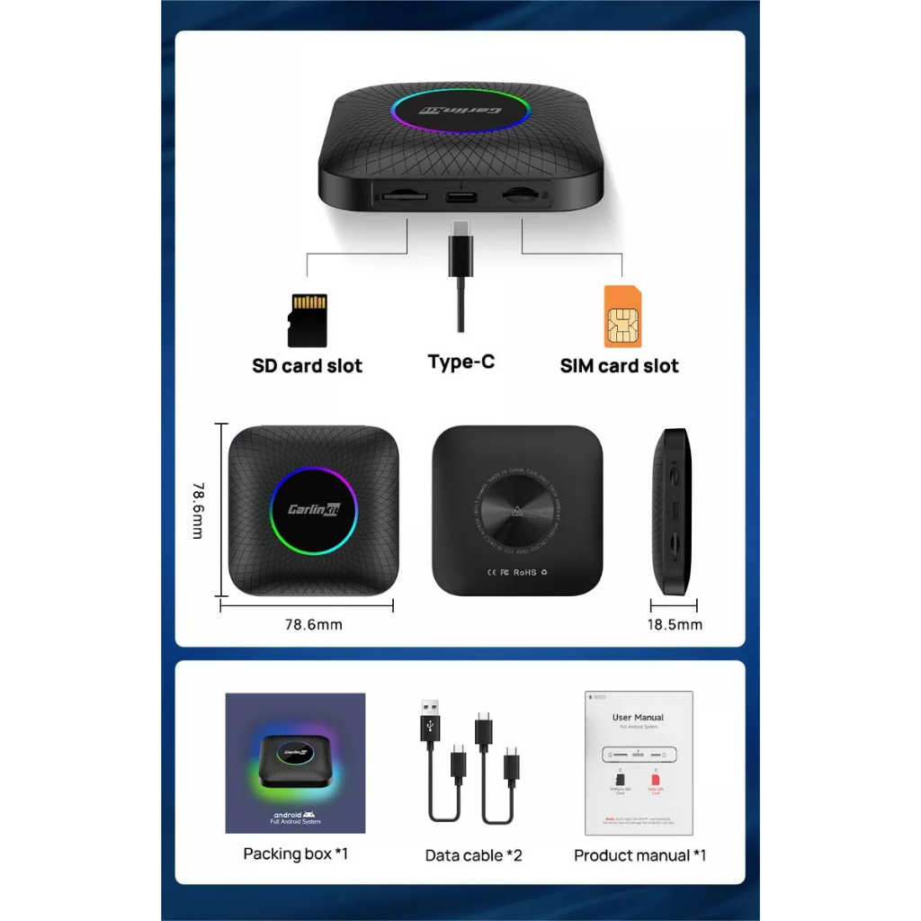 Carlinkit Tbox Ambient 2026 8GB 128GB YouTube Netflix Apple