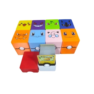 Porta Cartas Caixa Deck Box para Pokémon TCG - Vários personagens (200 cartas)