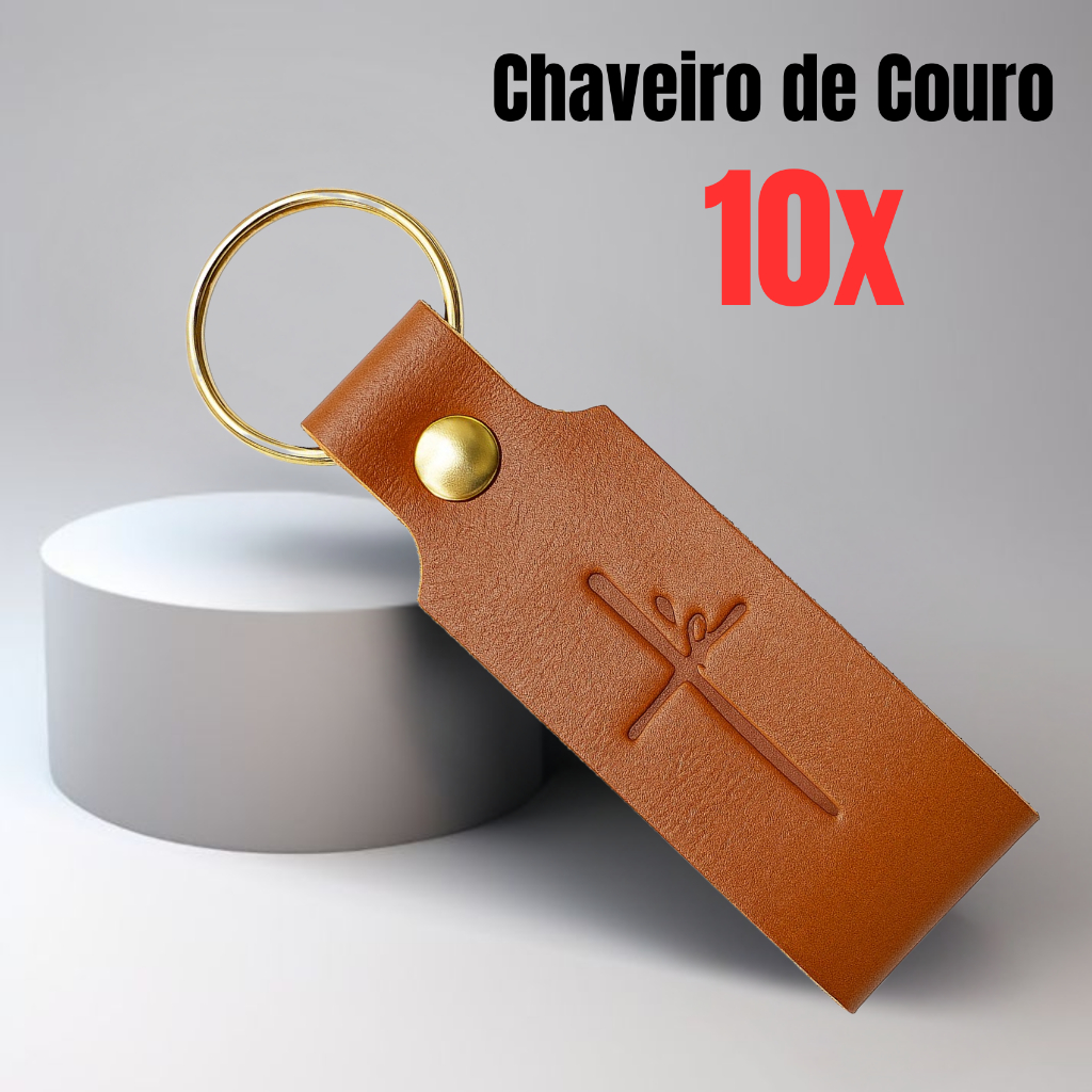 Chaveiro de Couro Marrom Masculino Chaveiro Dia dos Pais Lembrancinha ...