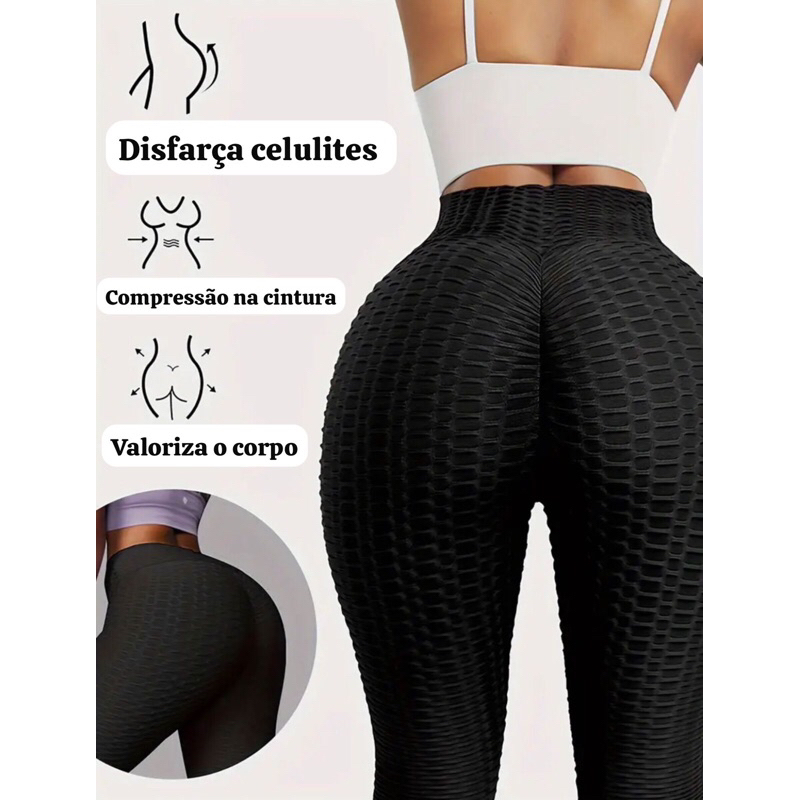 CALÇA DISFARÇA CELULITES Ou Short Promoção Tecido bolhado cos alto ...