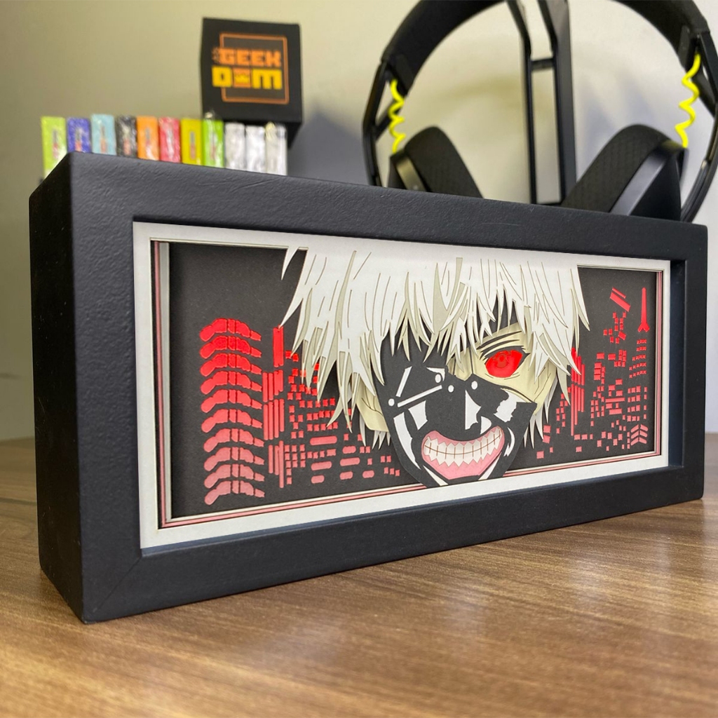Luminária Lightbox Anime 3D LED Decoração de Mesa PC Gamer Tokyo Ghoul Ken Kaneki — imagem 2
