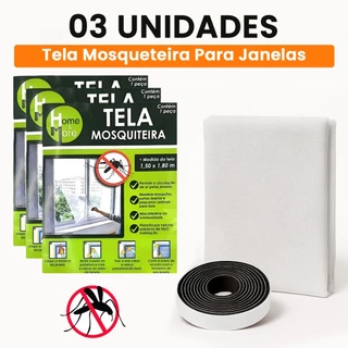 Kit Telas Mosquiteiro 150x180cm com Velcro Adesivo Anti Inseto para Janelas