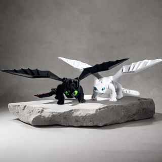 Boneco Articulado Fúria da Noite e Fúria da Luz Impressão 3D em PLA 20,5cm