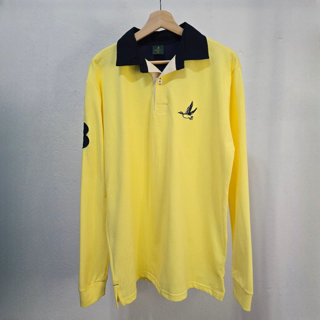 Camisa Polo Manga Longa Masculina Brooksfield Big Amarelo Original