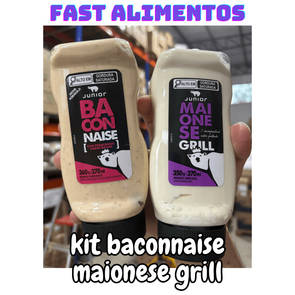Kit Baconnaise Maionese Grill Junior Molho Cremoso Defumado Gourmet Kit ...