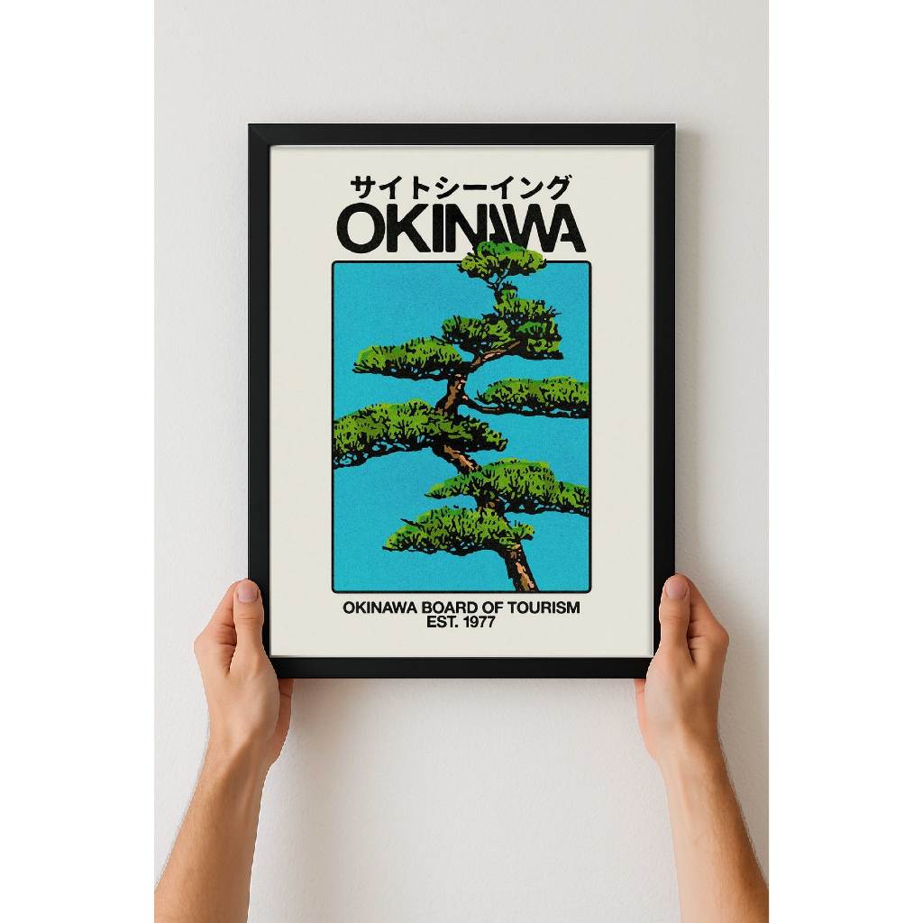 Quadro Japão Retrô Okinawa | Arte Vintage Japonesa | Poster