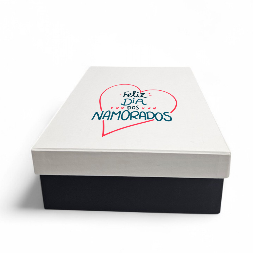 Caixa de Presente 25x25x8 Dia dos Namorados Personalizada Mensagem