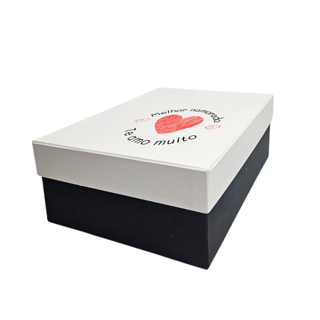 Caixa de Presente 25x25x8 Dia dos Namorados Personalizada Mensagem