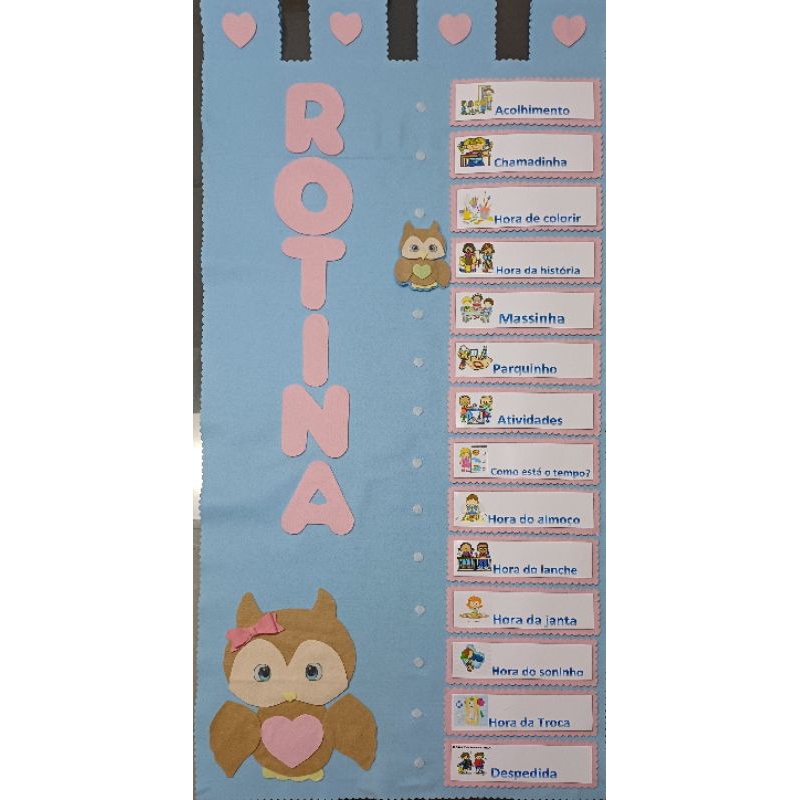 Painel Rotina personalizado com 10 rotinas em feltro decoração | Shopee ...