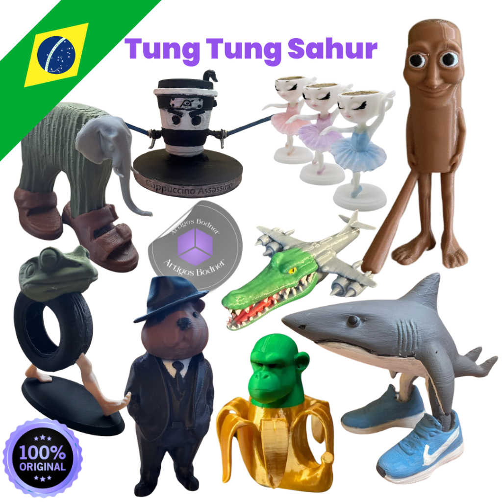 Boneco Tung Tung Sahur, Tralalero Tralala Brinquedo Meme Viral Brainrot ...
