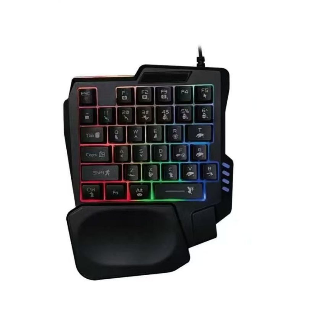 Mini Teclado One hand e Mouse Com Fio Gamer RGB LEHMOX LEY-2117