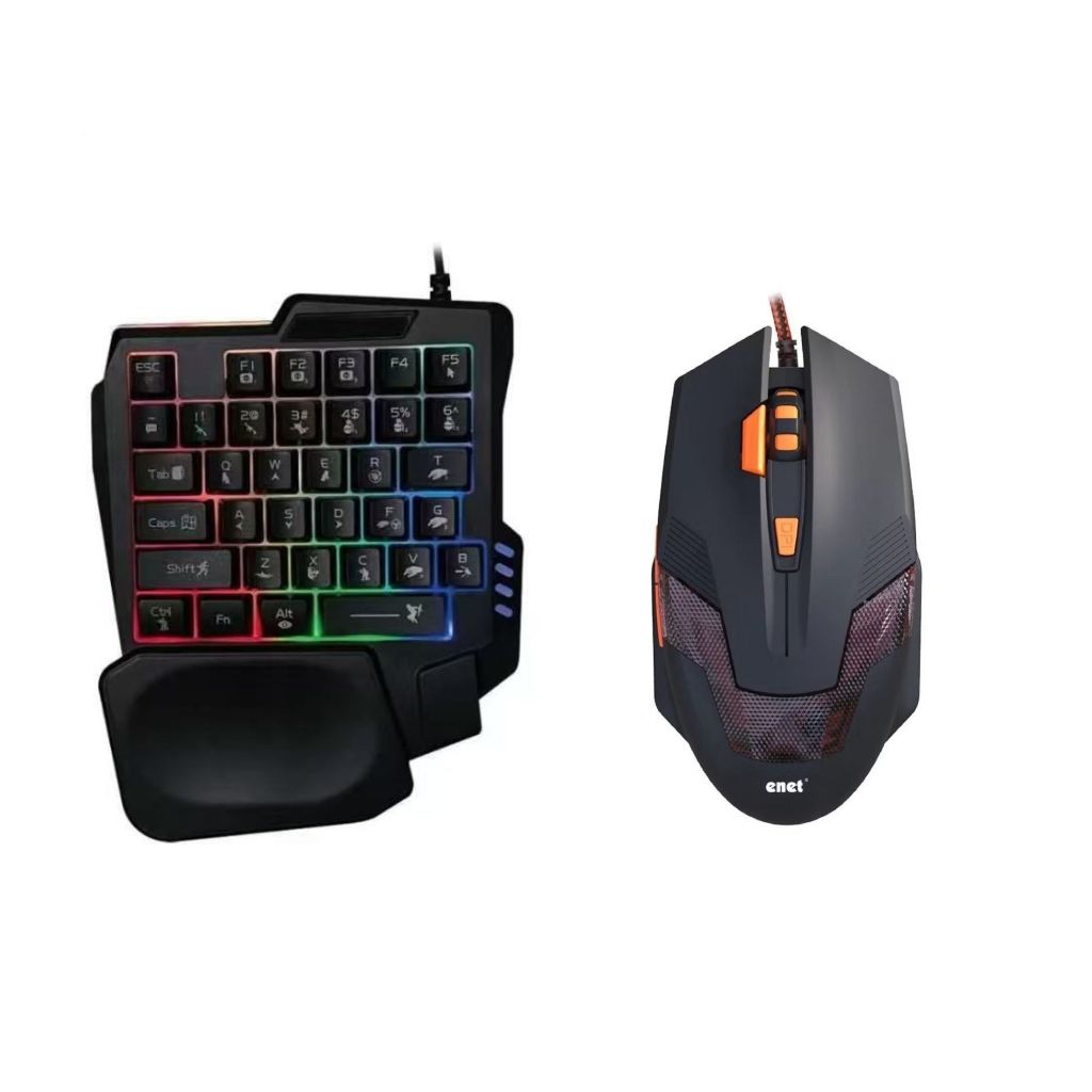 Mini Teclado One hand e Mouse Com Fio Gamer RGB LEHMOX LEY-2117