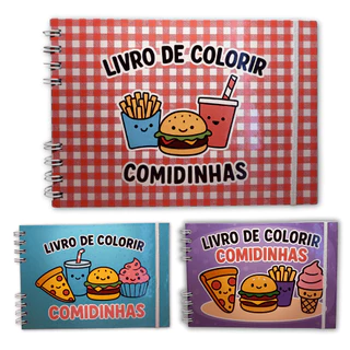 Livro de Colorir Comidinhas Goods  A5 | 180g + Acetato | Para Canetinha e Lápis em Oferta na Shopee