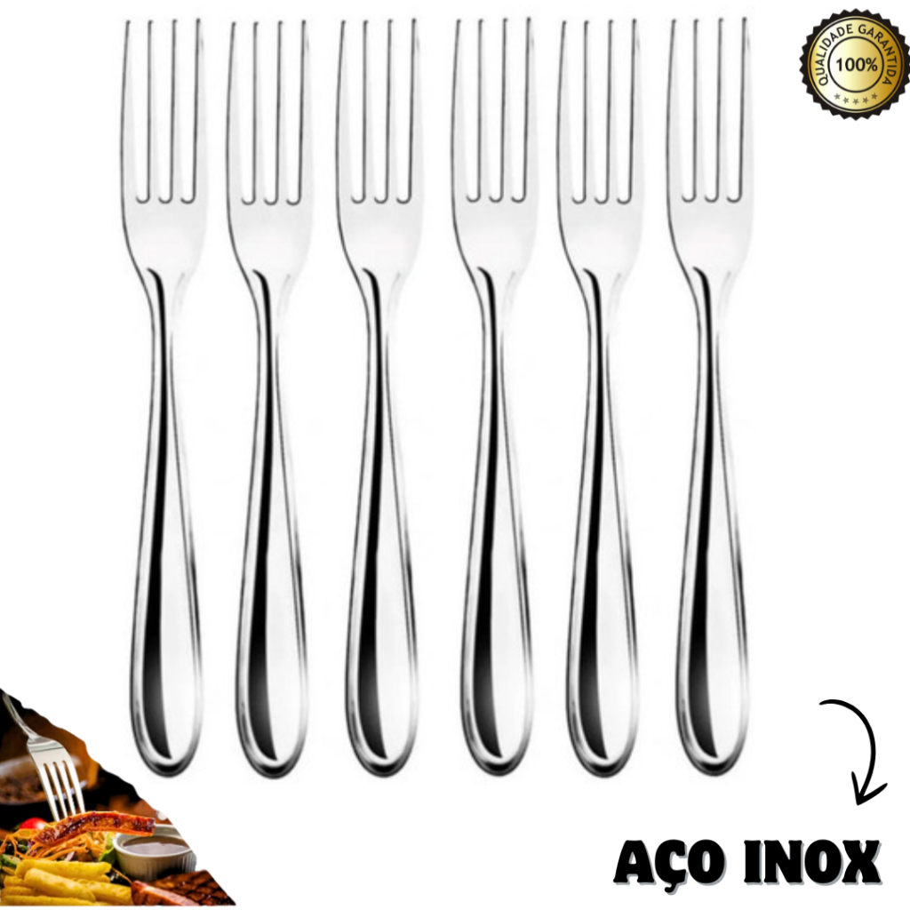 Kit C/ 12 ate 36 Garfo refeição mesa inox buffet restaurante cozinha ...