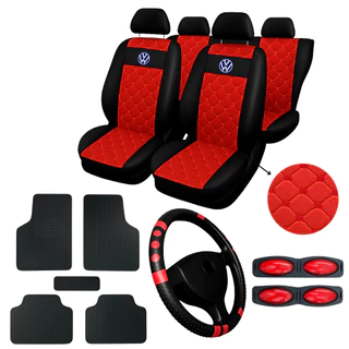Jogo Capa Banco Couro Do Gol Voyage Fox G1 G2 G3 G4 G5 G6 G7 tapete de carro + capa de volante em Oferta na Shopee
