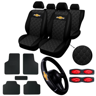 kit Capa de Banco Automotivo Carro Couro Celta Corsa Classic Onix Novo Prisma Vectra Astra + tapete em Oferta na Shopee