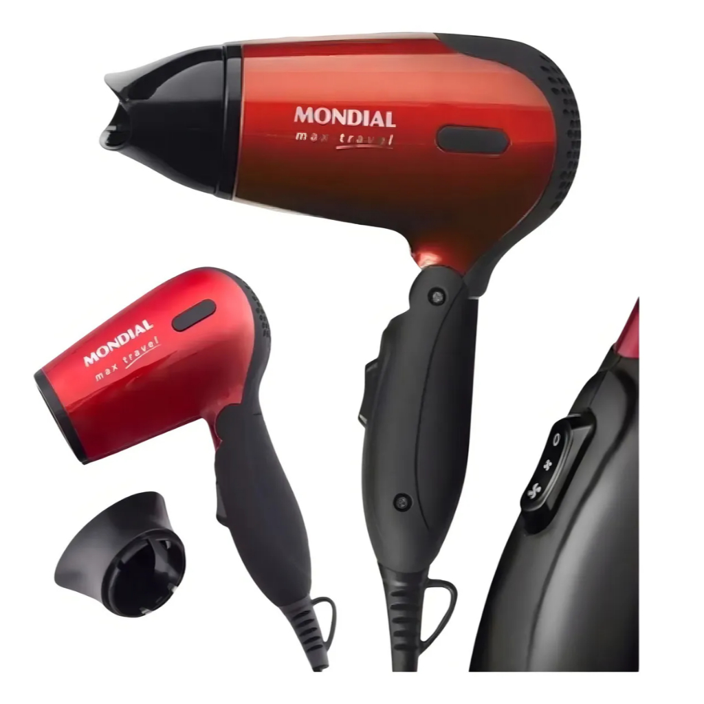 Mini Secador Mondial SC‑10 Max Travel Bivolt 1200 W Dobrável e Leve ...