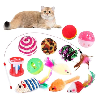 Kit 20 Brinquedos Interativos Para Gatos Bolinha Varinha Gatinho