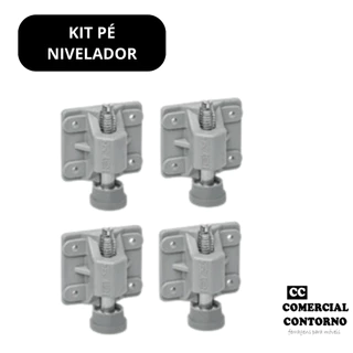 Kit Pé Nivelador 75mm para Móveis – Base Plástica com Parafuso de Regulagem