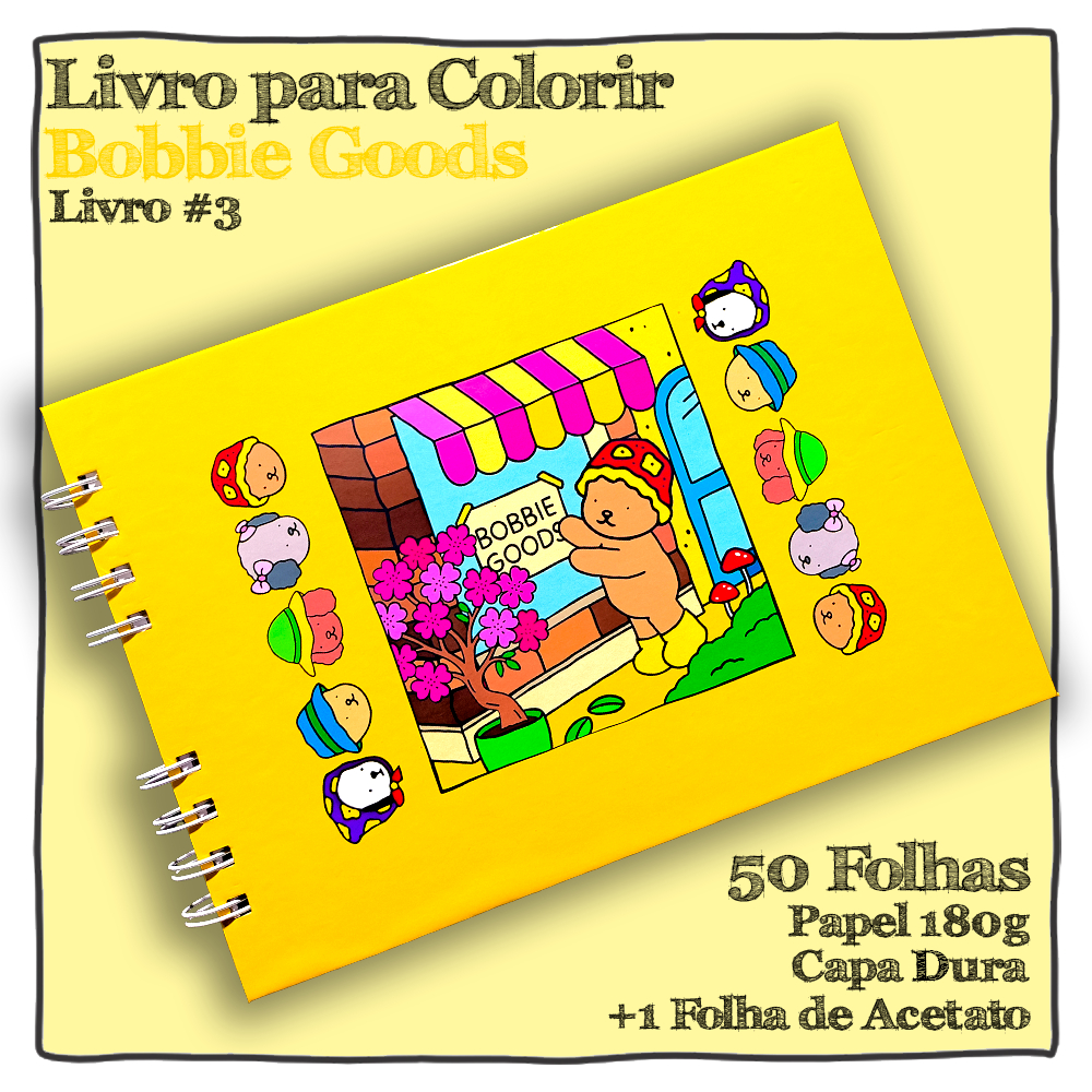 Livro de Colorir #3 Bobbie Goods Capa Dura A5+ 50 Folhas 180g | Shopee ...
