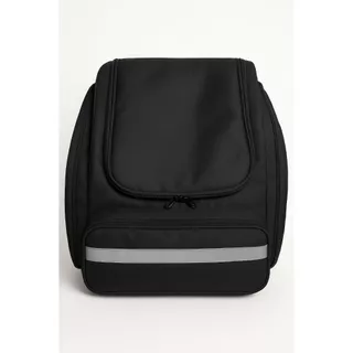 BAG 99FOOD PRETA COM FITA REFLETIVA PARA MOTOBOY ENTREGA MOTO BICICLETA MOTO PRENDE NO BAU