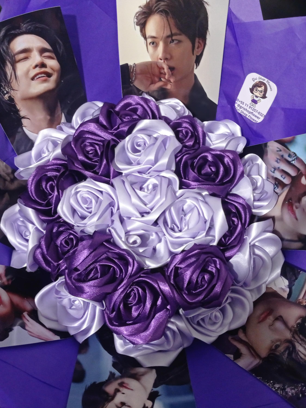 BUQUÊ DE ROSA ETERNAS DE CETIM BTS (20 ROSAS) | Shopee Brasil