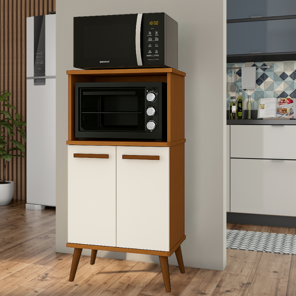 Armario Multiuso para Microondas e Forno e com 02 Portas Lisboa ...
