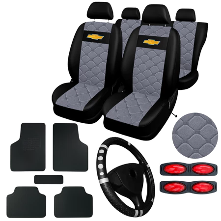 kit Capa de Banco Automotivo Carro Couro Celta Corsa Classic Onix Novo Prisma Vectra Astra + tapete
