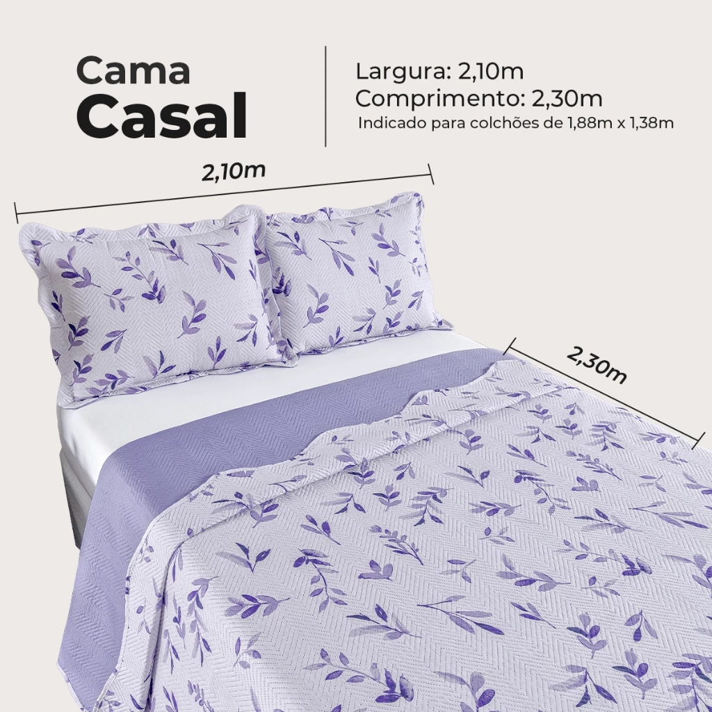 Kit Cobre Leito Colcha Casal