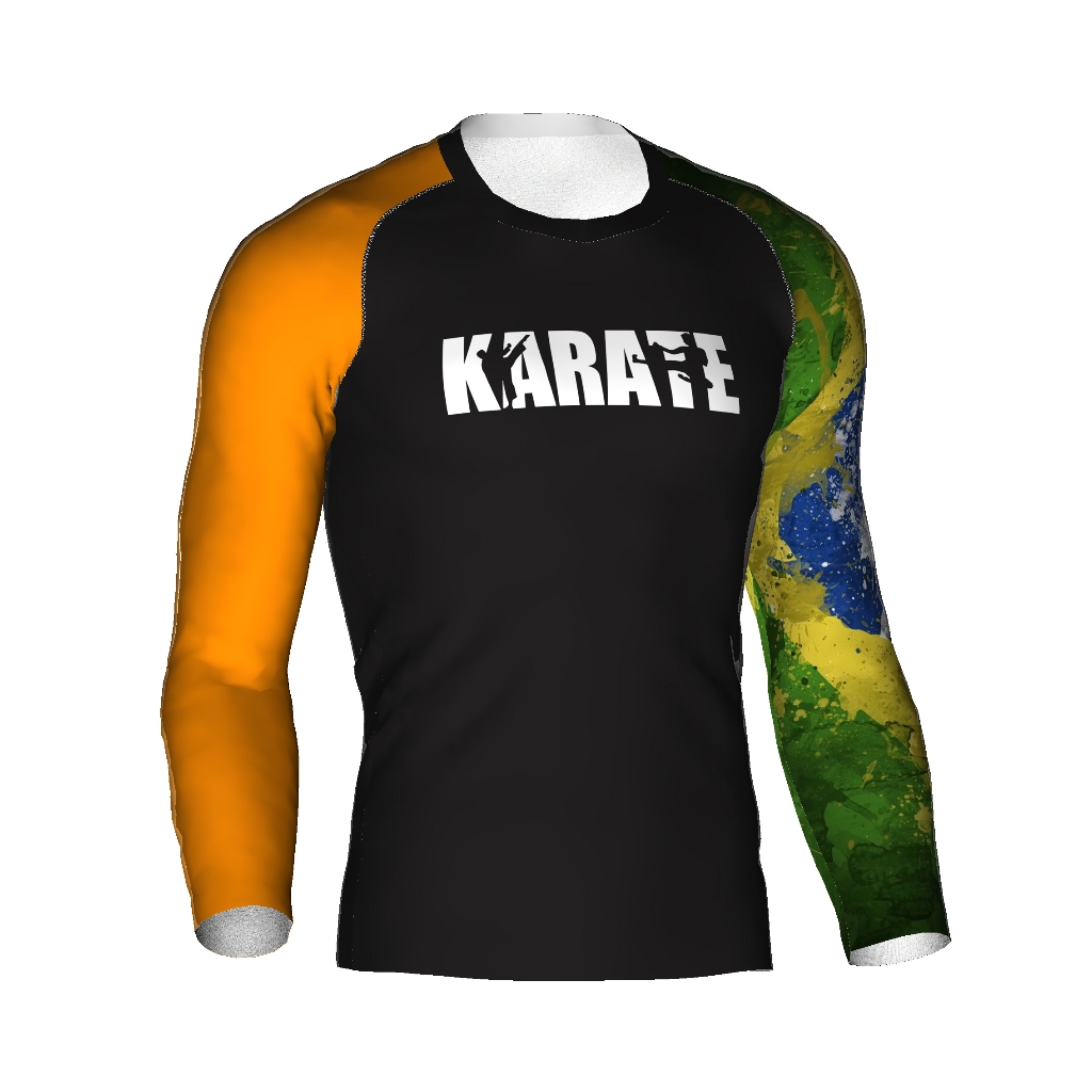 Rash Guard Karate Faixa Laranja | Shopee Brasil