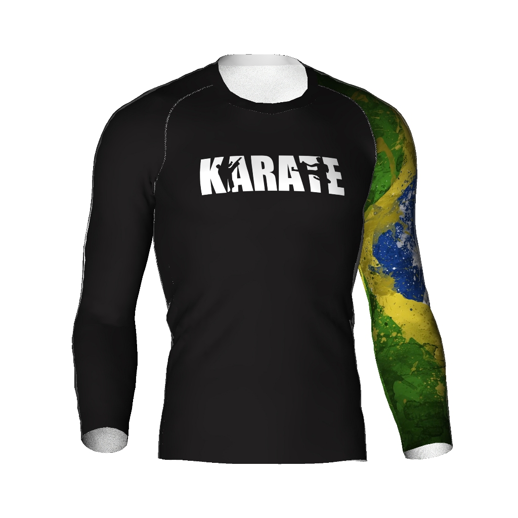 Rash Guard Karate Faixa Preta | Shopee Brasil