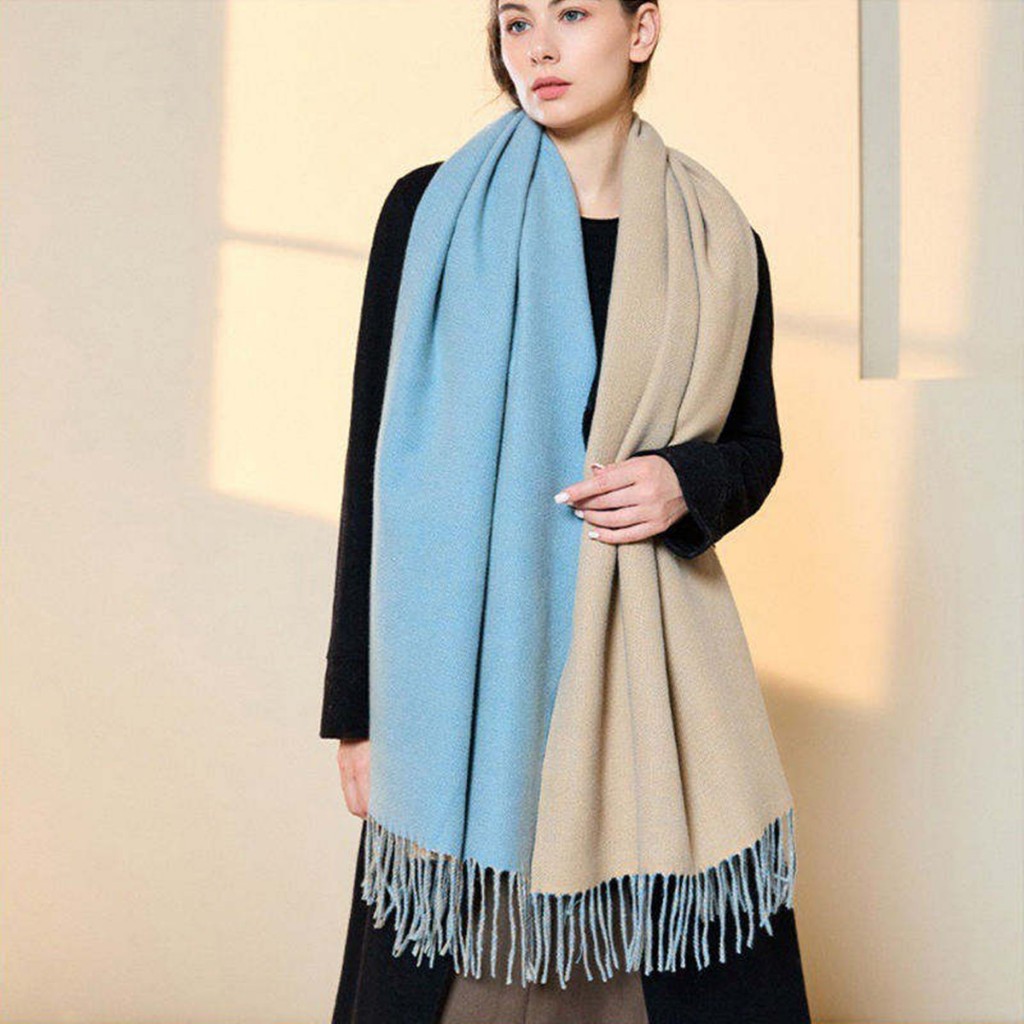 Cachecol Cashmere Sentir Duplo Cores Xale Sólida Pashmina Grande E ...