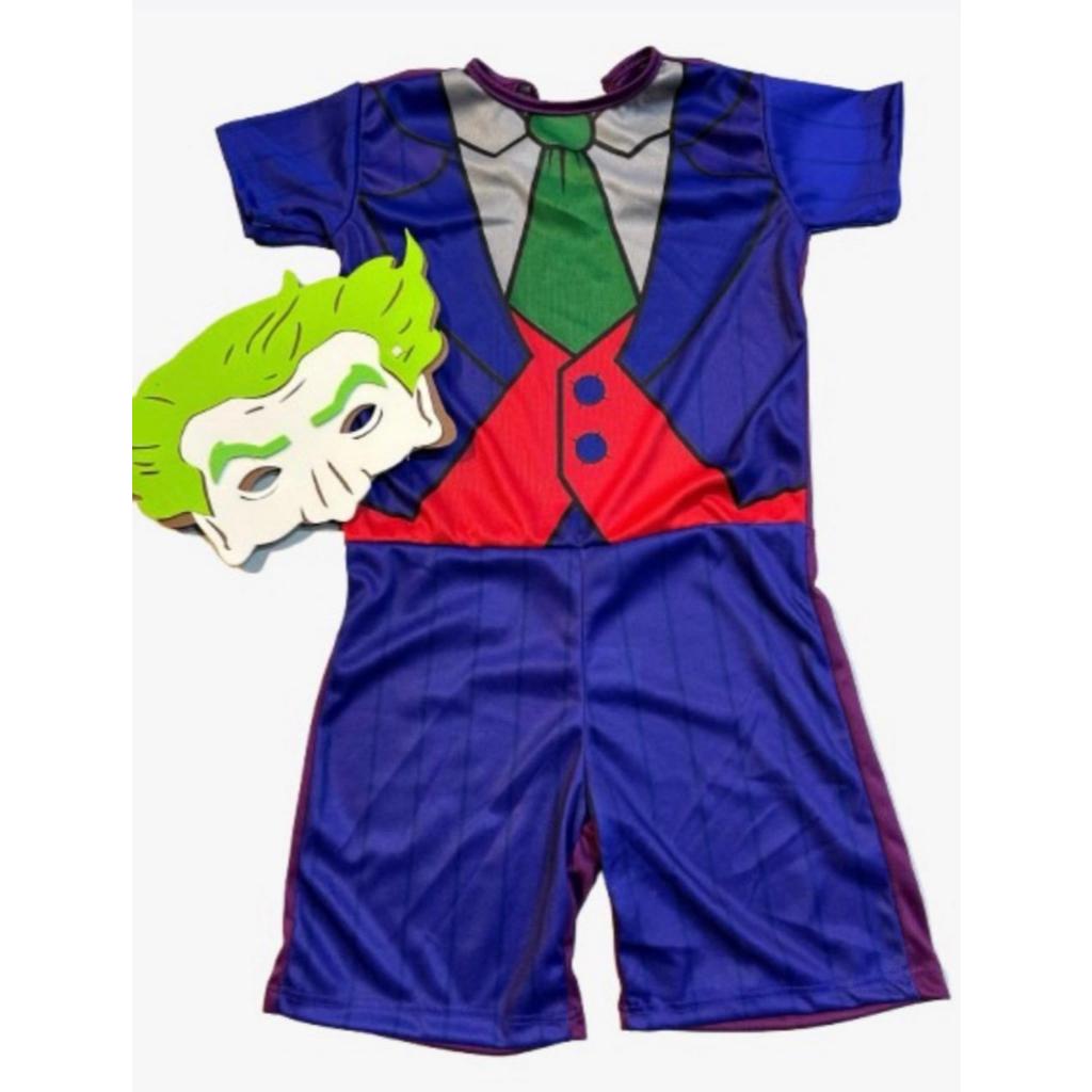 Fantasia Personagem Infantil Coringa Com Mascara Macacao Personalizado ...