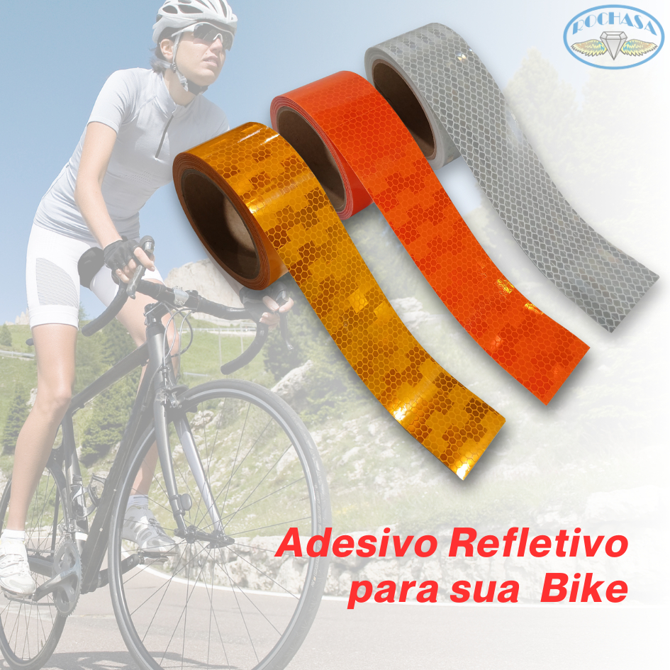 Adesivo Refletivo para Bike (5cm x 2m) Faixa Luminosa Bicicleta ...