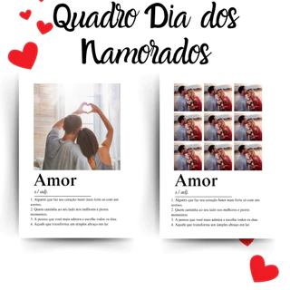 Quadro Personalizado Foto Dia Dos Namorados Presente Namoro Perfeito com Frases Carinhosas