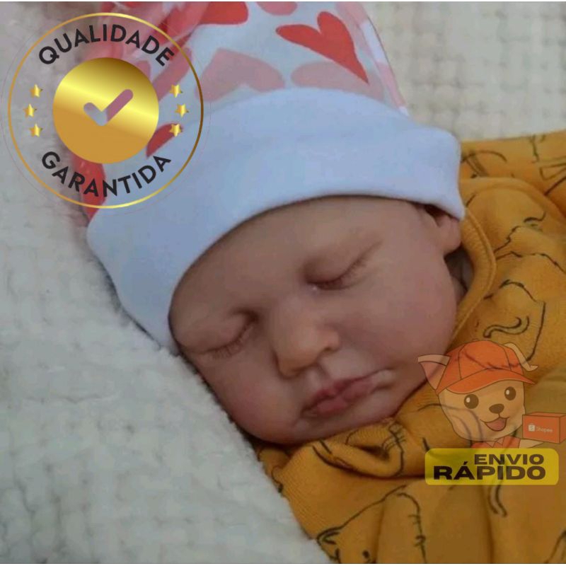 Boneca Bebê Reborn Realista Original de Vinil de Silicone Boneca Realista Menina Completa Lou Lou