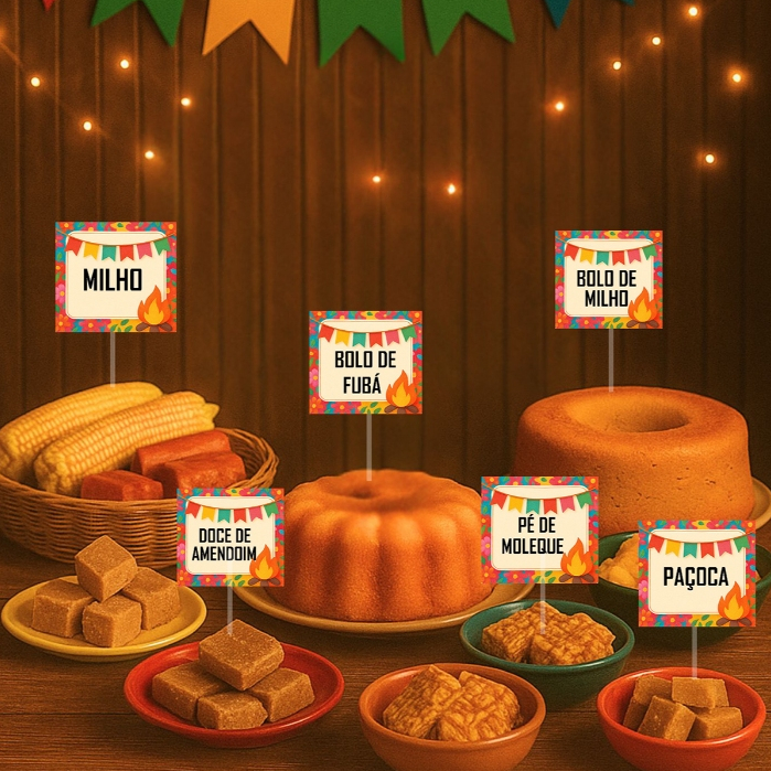 Kit com 20 Plaquinhas para Comidas Típicas - Festa Junina, Julina e São ...