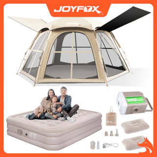 JOYFOX Barraca Camping+Colchão Inflável Queen Casal Cama Com Bateria De Lítio Integrada 203*154*44cm