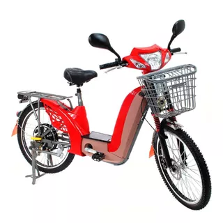 Bicicleta Elétrica Aro 24 Sousa Bike 350w Freio A Disco Cor Vermelho