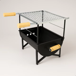 *PROMOÇÃO* Churrasqueira de Mesa Portátil a Carvão Aço Carbono 35cm Grelha Inclusa 3 Andares Pequena