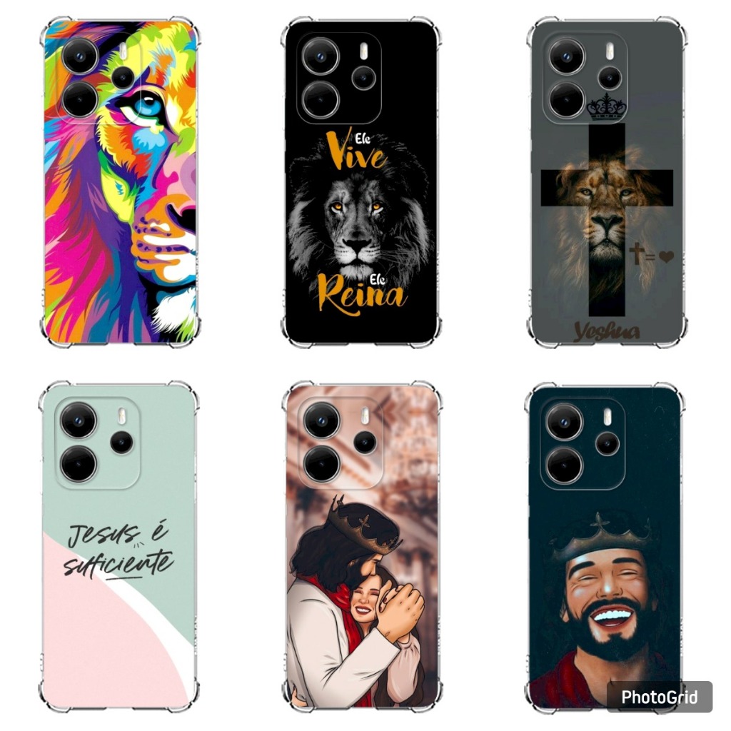 Capa Capinha XIAOMI REDMI NOTE 14 4G e 5G, 14 PRO 4G e 5G, 14 PRO PLUS Capa Tpu Desenhos Variados Jesus, Religião