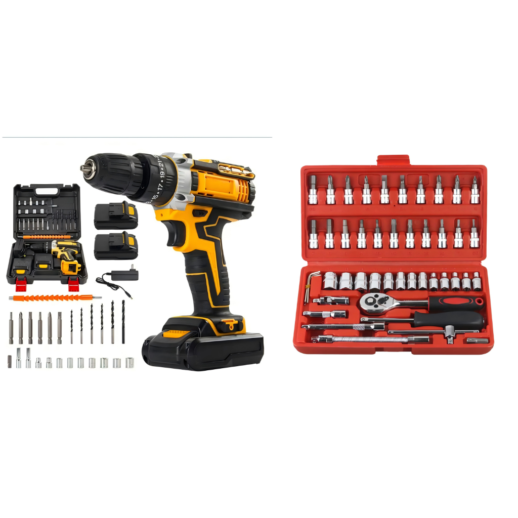 Parafusadeira Furadeira 48V 2 Baterias Com Maleta e Acessórios Completo