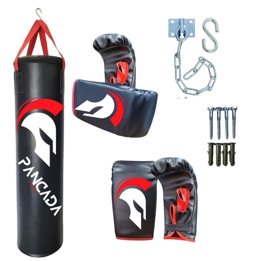 Saco De Pancada 70 cm + Suporte + 2 Pares Luva Bate Saco Boxe Muay Thai ...