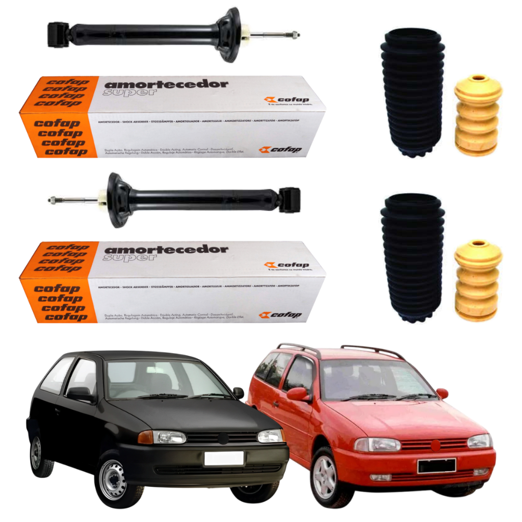 PAR AMORTECEDOR TRASEIRO GOL E PARATI G2 1996 A 2000 COFAP + KIT ...