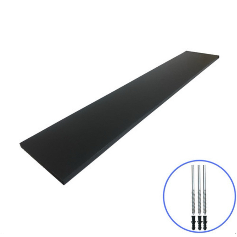 1 Prateleira 110x20 Mdf Preto Com Suporte Invisível